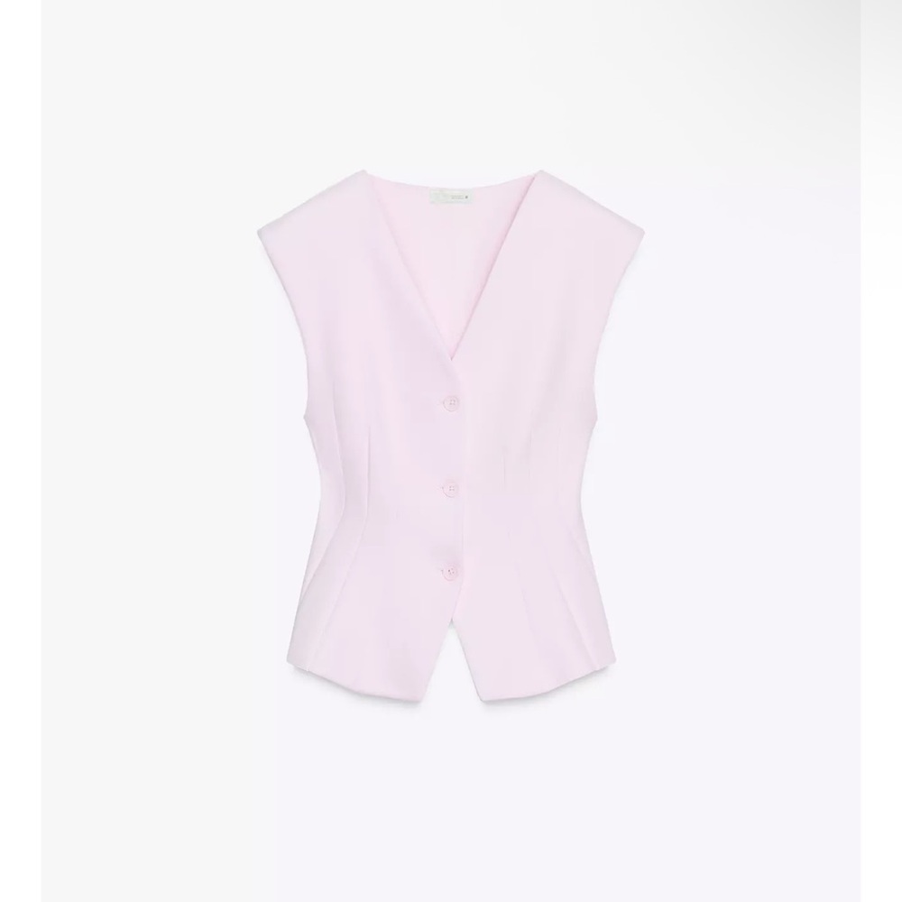Zara Light Pink Sleeveless Blouse - Picture 2 of 4